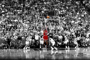 Michael Jordan 1998 Last Shot Colorized basketball